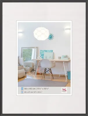 Produktbild von Plastový rám Walther New Lifestyle 30x40 cm čierny blokový profil číre sklo