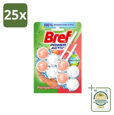 Produktbild von 25 x Bref Pronature Toiletblock Grapefruit 2 x 50 g - Vorratspackung - 25 Stücke