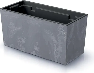 Produktbild von Balkonkasten Beton Design Blumenkasten Blumentopf Pfalnzkübel Kunststoff Marengo Grau 39,5 x 18,5 x 19,5 cm