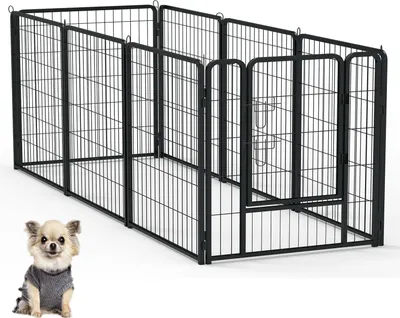 Obrázek produktu pro YARDIN Oplocení pro štěňata Volný výběh Výběh pro štěňata s dvířky Oplocení pro psy Flexibilní skládací výběh pro psy, kočky, štěňata, králíky (každý 80 x 80 cm, 8 kusů)