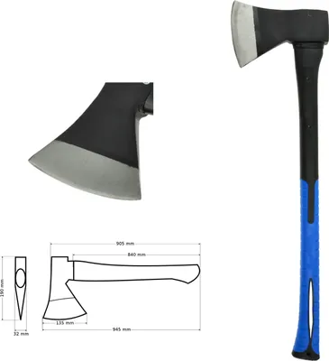 Produktbild von Handbeil, Axt, Spaltaxt mit Fiberglasstiel 1600 g