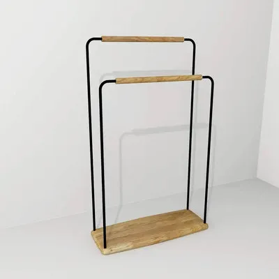 Produktbild von Handtuchständer Devo Oval BxHxT 53x85.3x19 cm schwarz/Eiche