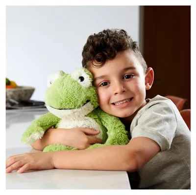 Produktbild von Plüschfrosch Mikrowellen-Wärmekissen mit Lavendelduft, beschwertes Plüschtier für alle Altersgruppen, kühlend im Gefrierschrank