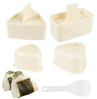 Produktbild von Onigiri Form Set - 5-teilig - Für Sushi Restaurant und Familienküche - Weiß