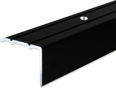 Produktbild von PROVISTON | Winkelprofil | Aluminium eloxiert | Bronze Dunkel | Breite 24.5 mm | Höhe 18 mm | Länge 1000 mm | Gebohrt | Treppenkantenprofil | Treppenwinkel | Treppenkante | Kombiwinkel | 1 Stück