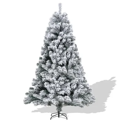Productafbeelding van Jopassy, kunstkerstboom, 120 cm, dennenboom, wit, met sneeuwvlokken, voor kerstdecoratie