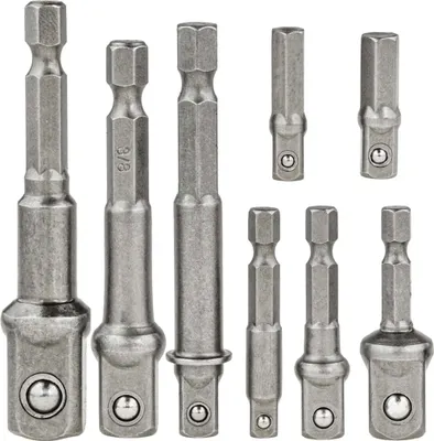 Produktbild von Steckschlüssel Adapter Stecknuss 1/2" 3/8" 1/4 Bitaufnahme Set 8Tlg Nussadapter