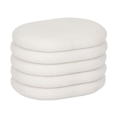 Eazy Living Bouclé Pouf + Aufbewahrungsbox Rémy Weiß
