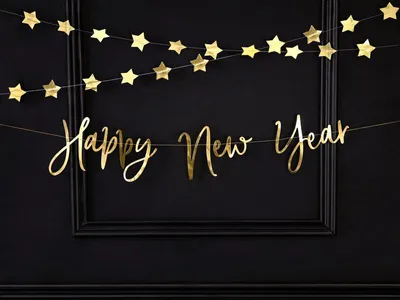 Immagine prodotto di Catena di lettere ghirlanda Buon anno oro