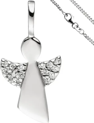 Anhänger-mit-Halskette-Engel-Zirkonia-925-Silber-42cm
