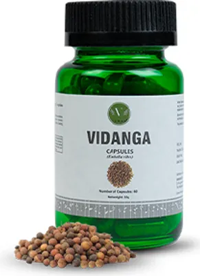 Produktbild von Vanan Vidanga Kapseln - Pflanzliche Verdauungsunterstützung für die Darmgesundheit - 60 Stück - Ayurvedic