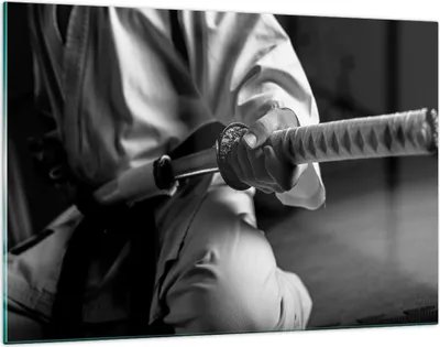 Produktbild von Bilder auf glas - Samurai-Schwert - 120x80cm - Glasbilder - Wandbilder - Kunstdruck - zum Aufhängen bereit - Wanddekoration aus Glas - Glas Bilder - Wandbild auf Glas - Einteilig - GAA120x80-3746