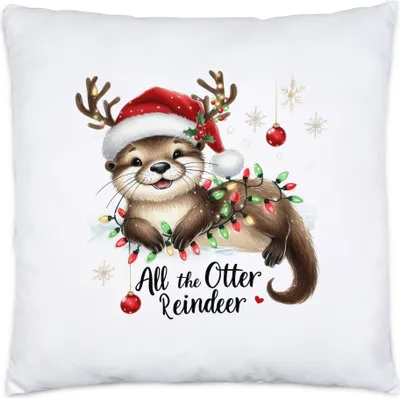 Produktbild von All the Otter Reindeer Lustiges Ottermotiv Kissen Geschenkidee witziges Design Weihnachten