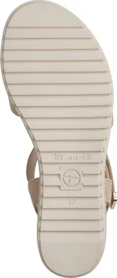 Produktbild von Tamaris Damen Sandale mit Klettverschluss und Keilabsatz 1-28118-44, Größe:39 EU, Farbe:Beige