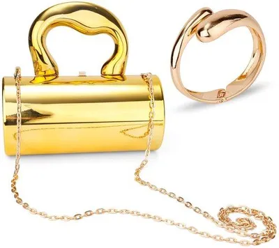 Produktbild von Glamouröse Damenclutch-Set in Gold - inklusive Armreif