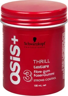A red jar of Schwarzkopf Professional Osis+ Texture hair product.