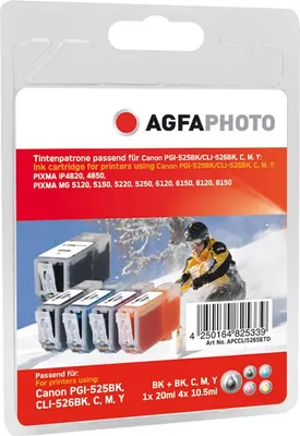 Immagine prodotto di AgfaPhoto PGI-525 BK CLI-526 B/C/M/Y Confezione bonus (APCCLI526SETD)