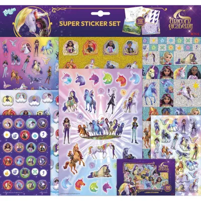 Produktbild von Unicorn Academy Super Aufkleber Set mit Spiel