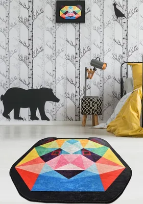 Image de Conceptum Hypnose, Enjoy- Enjoy PandaCHL, Multicolore, tapis à poils courts, 50% velours tissé / 50% polyester
