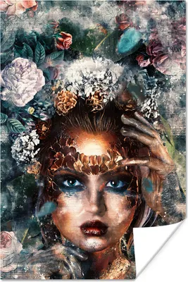 Produktbild von MuchoWow® Poster Abstrakt - Rauch - Frau 120x180 cm - Kunstposter