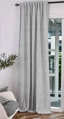 Produktbild von Vorhang Chenille Vorhang Bouclé-Struktur HxB 245x140 cm Weiß Schwarz »MONTANA« Multiband-Aufhängung Pflegeleicht, 2023330