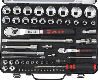 Produktbild von Würth 0965090590 Assortimento Di Chiavi A Bussola DA 1/4" E 1/2", 59 Pezzi