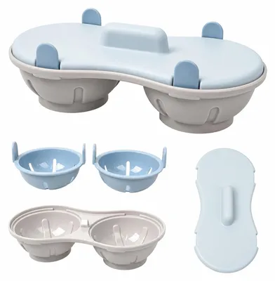Imagen del producto de Hervidor de huevos para 2 huevos, apto para microondas, compacto, ideal para cocinar rápidamente