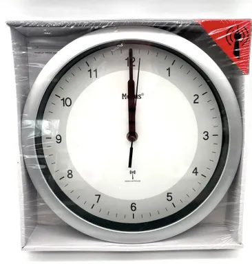 Produktbild von Mebus Funkwanduhr lesbare Ziffern Wanduhr weiß/silber