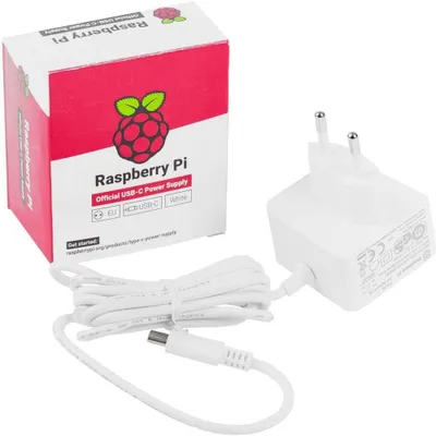 Immagine prodotto di Alimentatore per Raspberry Pi 4 Model B, con connettore USB-C, 5.1V, 3A, colore bianco