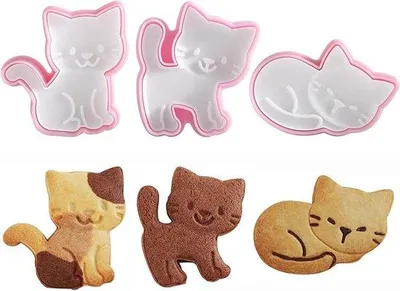 Produktbild von Famanu Ausstechformen Katze, 3 Stück, Mini-Formen für Fondant und Kekse