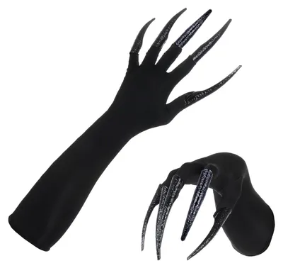 Productafbeelding van Zwarte Klauwenhandschoenen voor Halloween Kostuums, Set van 11