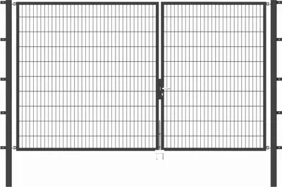 Produktbild von Alberts Doppeltor Flexo mit Zubehör, zum Einbetonieren, anthrazit, Breite 350 cm, Höhe 200 cm