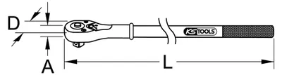 Zdjęcie produktu dla KS TOOLS Grzechotka dwustronna 911.3410 1000mm stal chromowo-wanadowa 3000g
