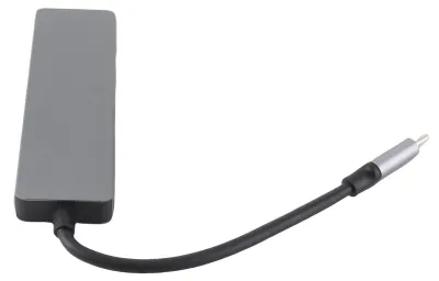 Imagen del producto de Adaptador multipuerto USB-C de 5 en 1, estación de acoplamiento tipo C con puerto Ethernet RJ45 4K HD, puertos USB 3.0 y puerto de carga PD, compatible con MacBook, MateBook y ChromeBook