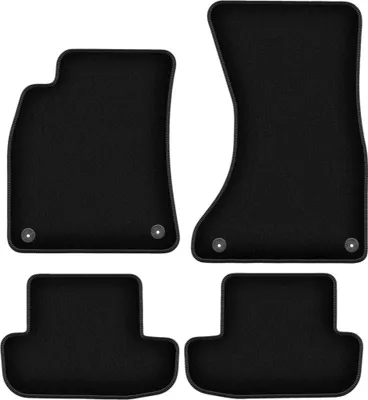 Image de Tapis de sol velours sur-mesure pour Audi A5 8T (2008-2018, coupé) noir, jeu 4 pièces, fixations