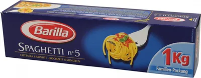 A box of Barilla Spaghetti No. 5.