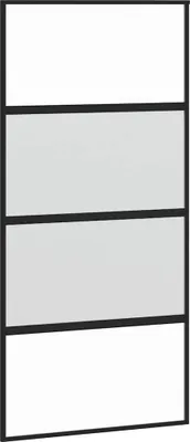 Produktbild von vidaXL Schiebetür Schwarz 102,5x205 cm Hartglas und Aluminium
