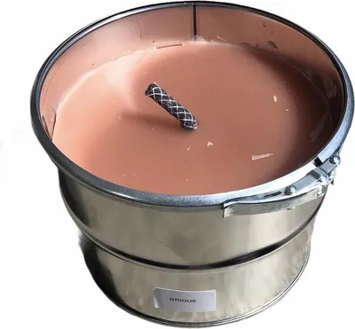Immagine prodotto di Candela da esterno Rustik Lys in barattolo di metallo – Brique – 18 x 14 cm – 50 ore di autonomia – Paraffina riciclata – Candela da giardino