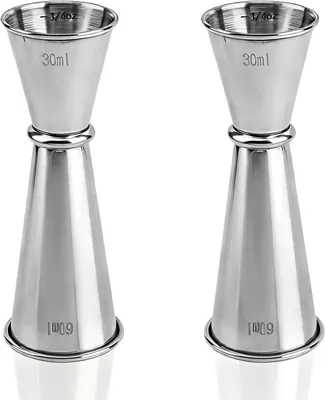 Produktbild von Cocktailjigger 2 Stück, 1 oz und 2 oz, Edelstahl, für Hausbar