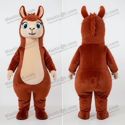 Produktbild von Rostfarbene MASTICOT Cartoon-Lama-Maskottchen