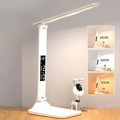 Zdjęcie produktu dla Lampka biurkowa LED, lampka stołowa 3 tryby kolorów oświetlenia, bezstopniowe ściemnianie 30-100% Dotykowa lampka stołowa, lampka do czytania dla dzieci, do nauki, do pracy biurowej
