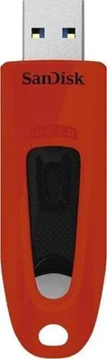 Zdjęcie produktu dla SanDisk Ultra, 64 GB, USB Typu-A, 3.2 Gen 1 (3.1 Gen 1), 100 MB/s, Bez zatyczki, Czerwony