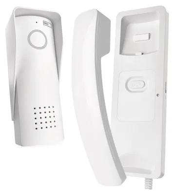 Image de Kit interphone audio EMOS, sans fil, avec possibilité d'ouvrir la porte, raccordement électrique (230 V/12 V), blanc, H1088