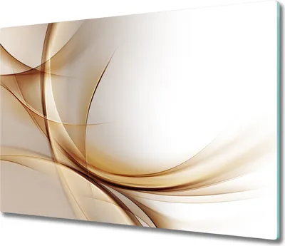 Produktbild von Glas Herdabdeckplatte 60x52 cm Spritzschutz Glasabdeckplatte Schneidebrett Abstrakte Wellen