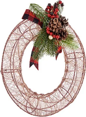 Produktbild von Weihnachtskranz 29 x 12 x 30 cm Metall champagner