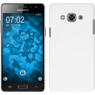 Produktbild von PhoneNatic Case kompatibel mit Samsung Galaxy J3 Pro - Hülle weiß gummiert Hard-case Cover