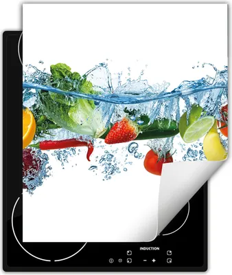 Produktbild von DarHaus Herdabdeckplatte 45x52 cm Anti Rutsch Matte Aufrollbar, Früchte - Gemüse