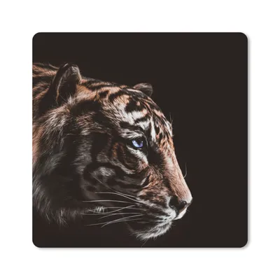 Produktbild von MuchoWow® Mauspad Mousepad Tiger - Tiere - Schwarz 20x20 cm - Mousepads - Maus Mat - Pad - Mausunterlage - Desk Mat - Bureauartikeln