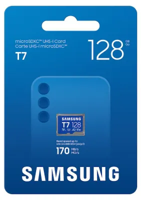 Obrázok produktu pre Samsung T7, 128 GB, MicroSDXC, UHS-I, 170 MB/s, Class 3 (U3), V30