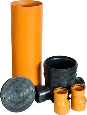 Produktbild von ScarMaxx Schachtsystem, 1m Rohr, H128, B85cm - 2xDN125 - 2xReduzierung 160/125